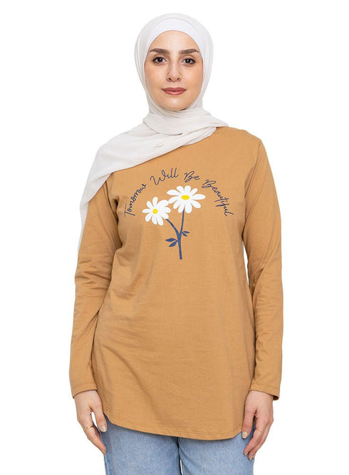 Biscuit Printed Long - Sleeve Design 24 - Khotwh